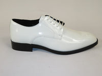 Men Santino Luciano Formal Dress Shoes Patent Leather Shiny Lace up C532 White