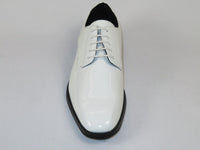 Men Santino Luciano Formal Dress Shoes Patent Leather Shiny Lace up C532 White