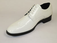 Men Santino Luciano Formal Dress Shoes Patent Leather Shiny Lace up C532 White