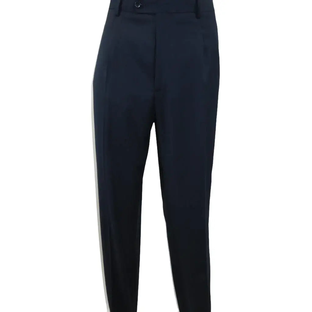 Men's Apollo King Slacks Single Pleated Semi Wide Leg DM22 Navy Size 38