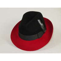 Men BENTLY Hat Australian Wool Fedora Damien Collection DM750 Black/Red