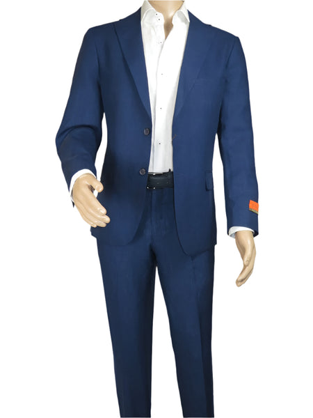 Men's ENZO Linen Spring Summer Suit Light Weight Breathable E58302-2 Navy Blue