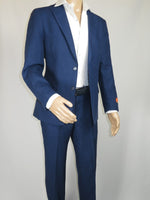 Men's ENZO Linen Spring Summer Suit Light Weight Breathable E58302-2 Navy Blue