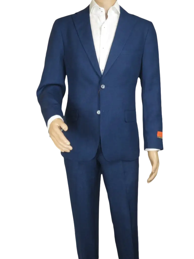 Men's ENZO Linen Spring Summer Suit Light Weight Breathable E58302-2 Navy Blue