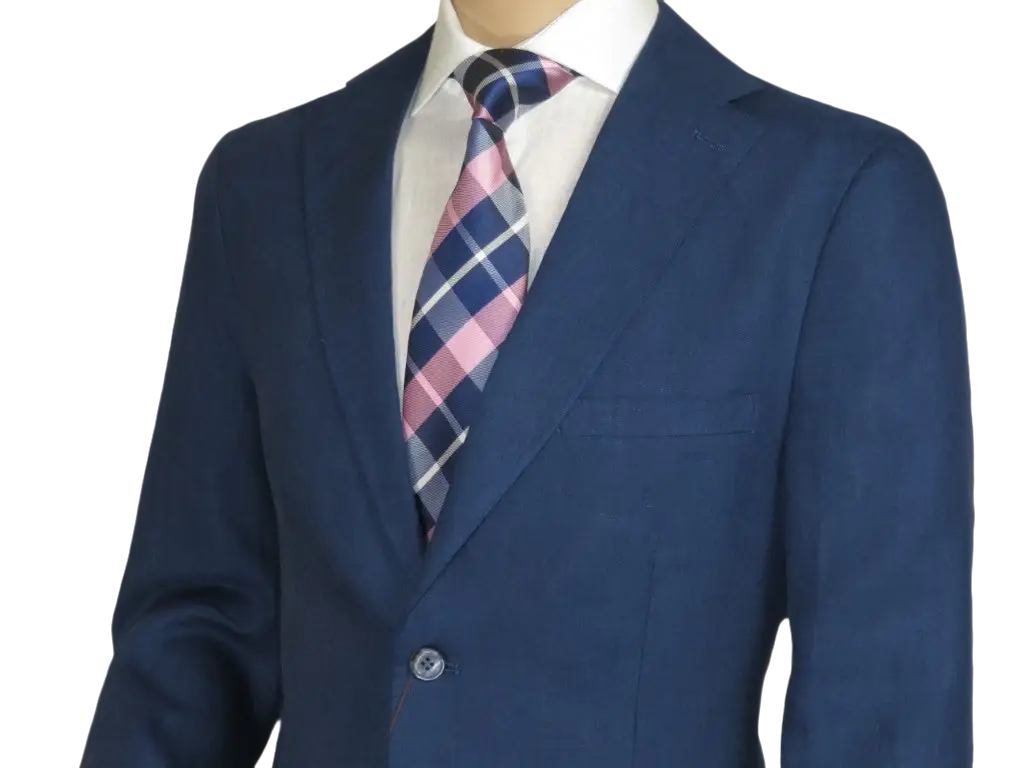 Men's ENZO Linen Spring Summer Suit Light Weight Breathable E58302-2 Navy Blue