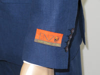 Men's ENZO Linen Spring Summer Suit Light Weight Breathable E58302-2 Navy Blue
