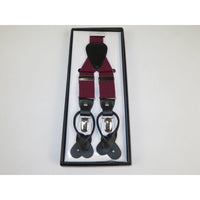 ELEGANT Suspenders Clip on and Button Option for Slacks or Suit Pants Burgundy - J.Valintin Men's Wear Legend - 80108