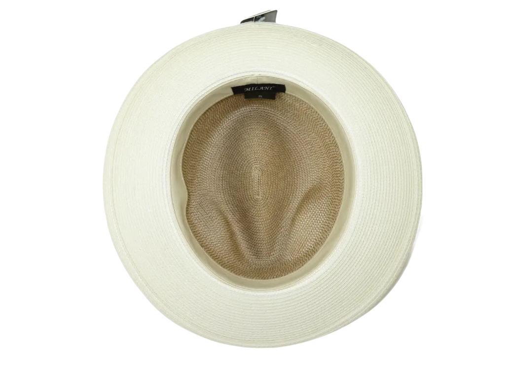 Men's Milani Straw Braided Fedora Hat Soft Crushable FDS-006 Ivory/Cognac