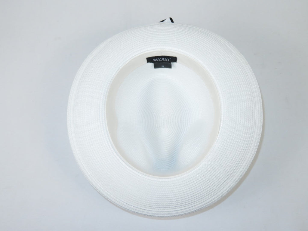 Men's Milani Straw Braided Fedora Hat Soft Crushable FDS-002 Solid White