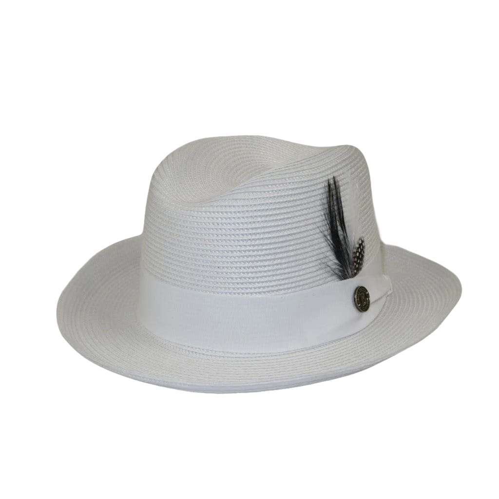 Men Bruno Capelo Summer Spring Soft Straw Style Hat Godfather GF201 White