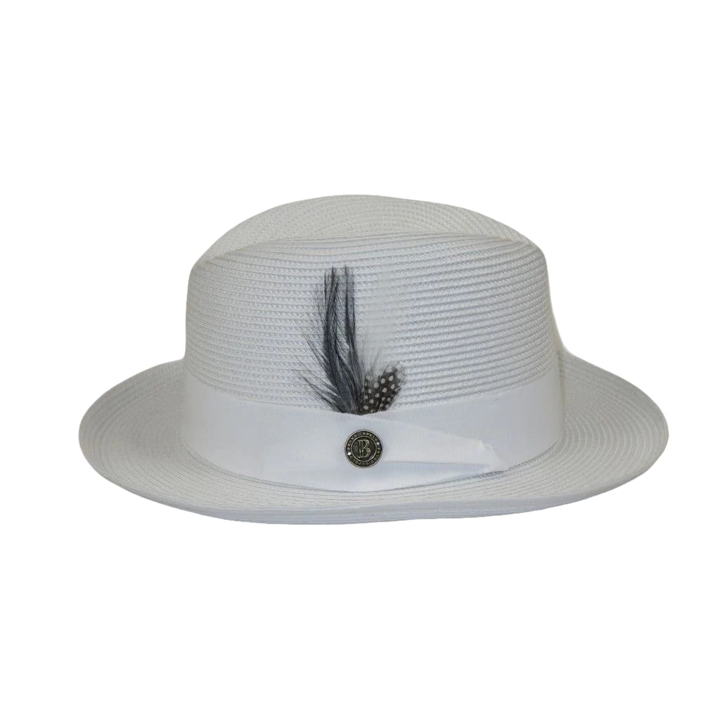 Men Bruno Capelo Summer Spring Soft Straw Style Hat Godfather GF201 White