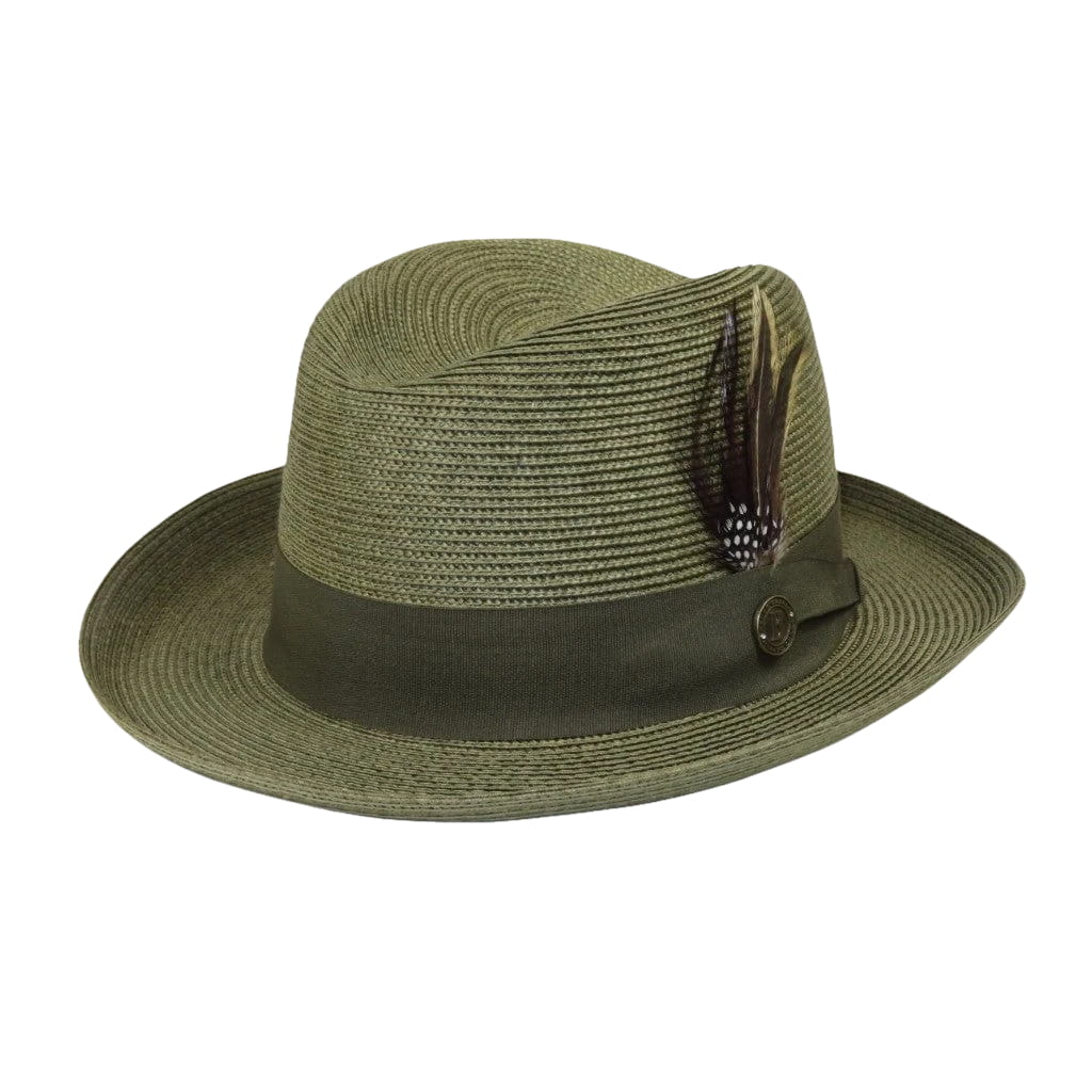 Men Bruno Capelo Summer Spring Soft Straw Style Hat Godfather GF206 Olive