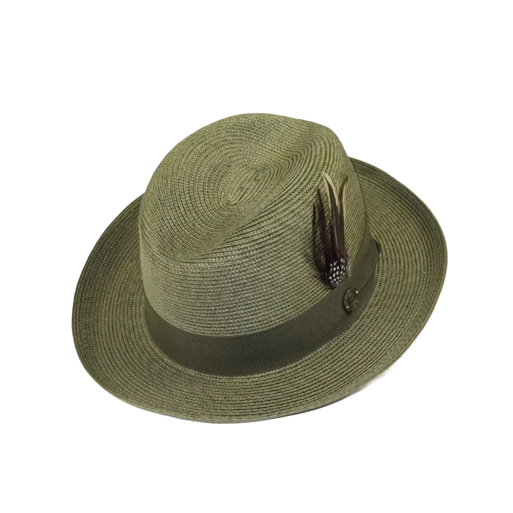 Men Bruno Capelo Summer Spring Soft Straw Style Hat Godfather GF206 Olive