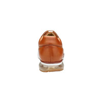 Belvedere Gino Genuine Ostrich,Italian Calf Leather Sneaker Brandy Bone E24