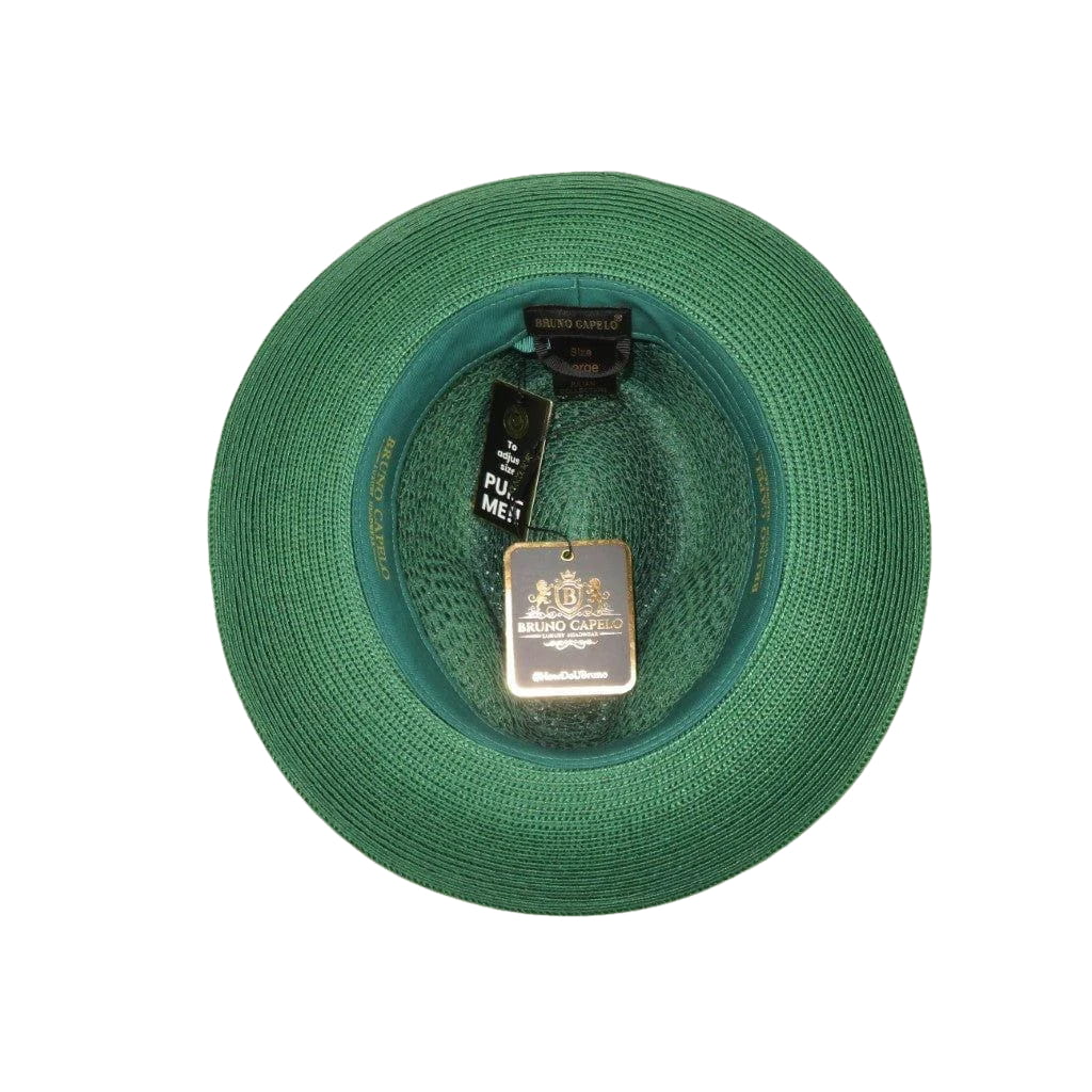 Men's Summer Spring Braid Straw style Hat by BRUNO CAPELO JULIAN JU905 Emerald