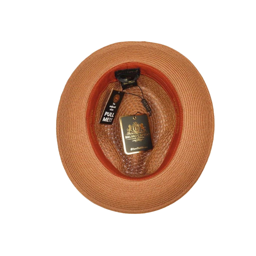 Men's Summer Spring Braid Straw Hat BRUNO CAPELO JULIAN JU924 Brandy/Rust
