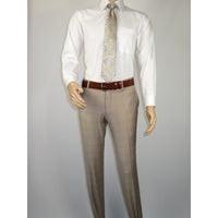 Men Suit BERLUSCONI Turkey Italian Wool 180's Glenn Plaid K167-07 Beige Blue