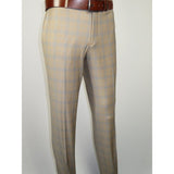 Men Suit BERLUSCONI Turkey Italian Wool 180's Glenn Plaid K167-07 Beige Blue