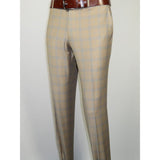 Men Suit BERLUSCONI Turkey Italian Wool 180's Glenn Plaid K167-07 Beige Blue