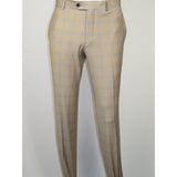 Men Suit BERLUSCONI Turkey Italian Wool 180's Glenn Plaid K167-07 Beige Blue