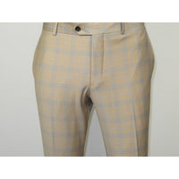 Men Suit BERLUSCONI Turkey Italian Wool 180's Glenn Plaid K167-07 Beige Blue