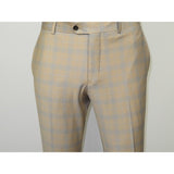 Men Suit BERLUSCONI Turkey Italian Wool 180's Glenn Plaid K167-07 Beige Blue