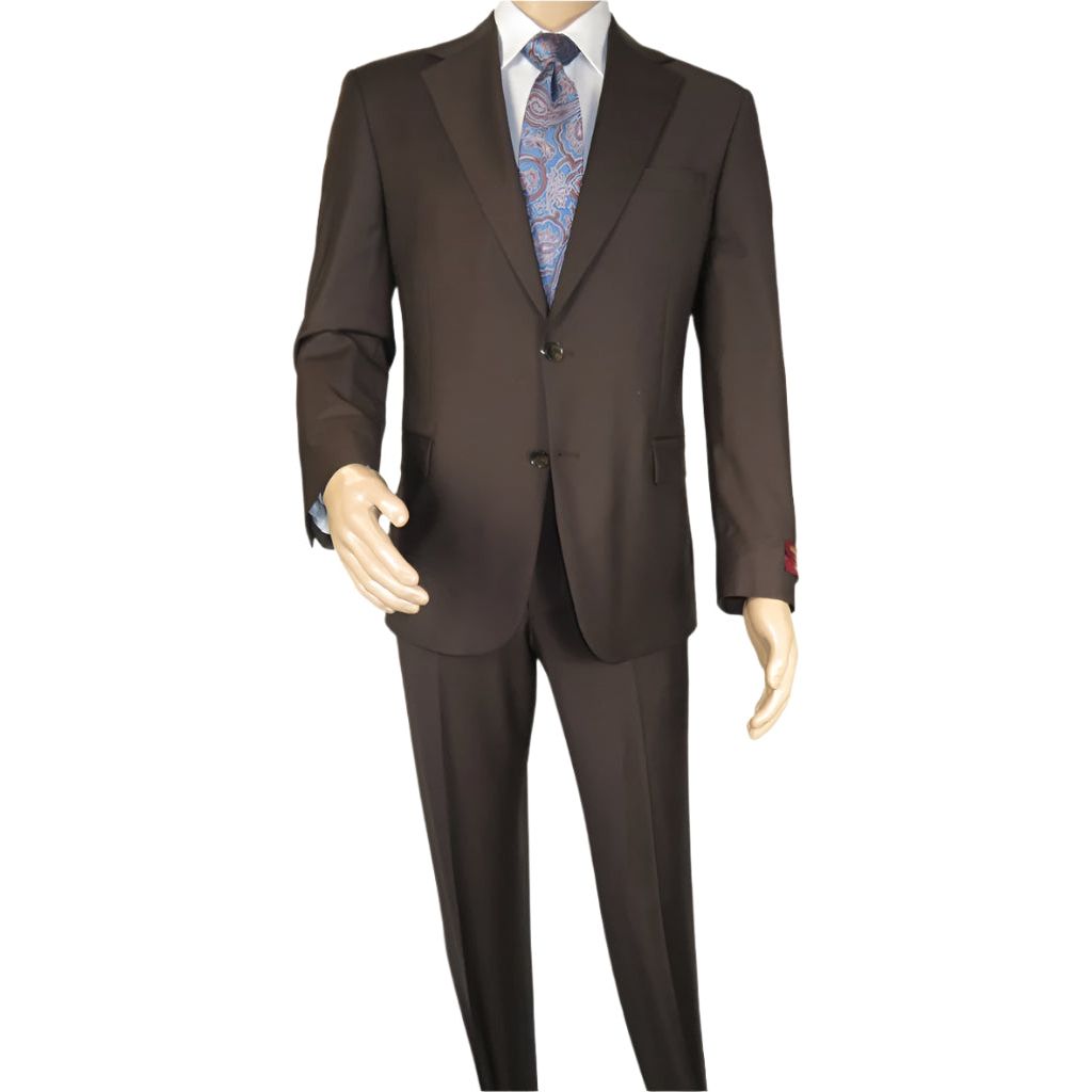 Men Suit BERLUSCONI Turkey Italian Wool 180's Portly Drop 4 Pants K255-07 Brown