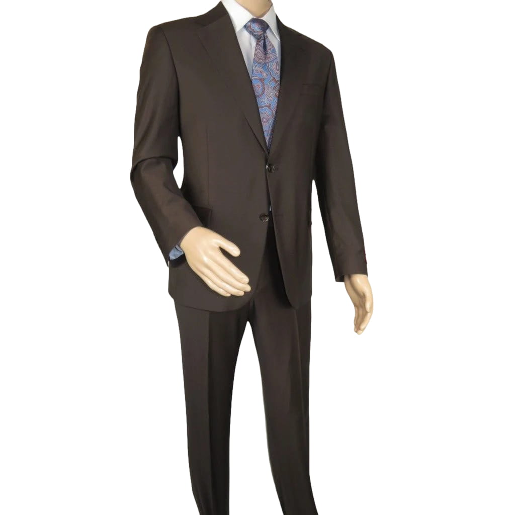 Men Suit BERLUSCONI Turkey Italian Wool 180's Portly Drop 4 Pants K255-07 Brown