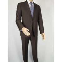 Men Suit BERLUSCONI Turkey Italian Wool 180's Portly Drop 4 Pants K255-07 Brown