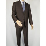 Men Suit BERLUSCONI Turkey Italian Wool 180's Portly Drop 4 Pants K255-07 Brown