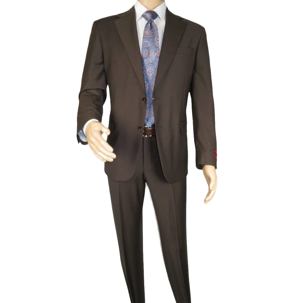 Men Suit BERLUSCONI Turkey Italian Wool 180's Portly Drop 4 Pants K255-07 Brown