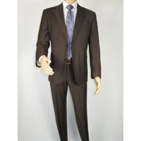 Men Suit BERLUSCONI Turkey Italian Wool 180's Portly Drop 4 Pants K255-07 Brown