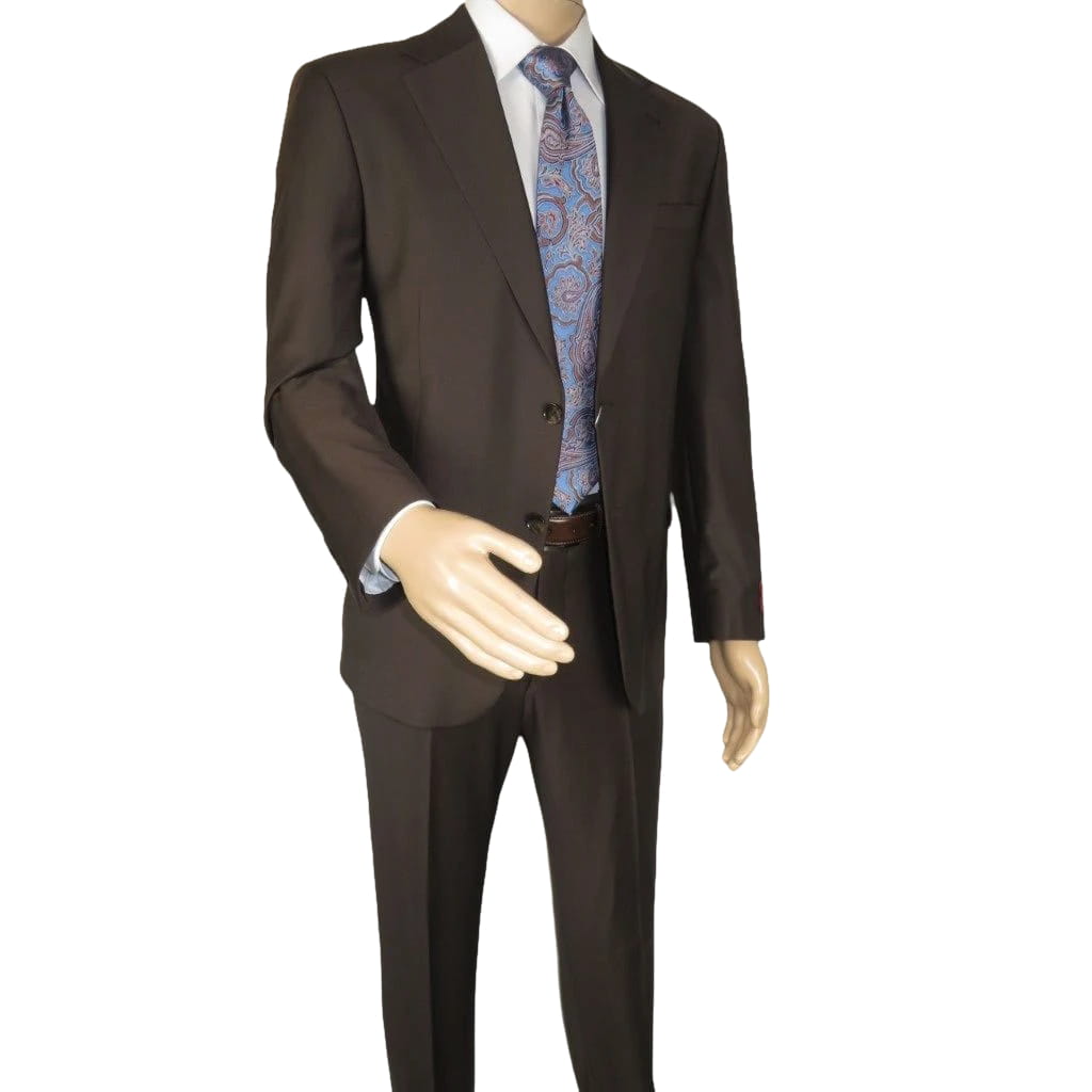 Men Suit BERLUSCONI Turkey Italian Wool 180's Portly Drop 4 Pants K255-07 Brown
