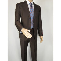 Men Suit BERLUSCONI Turkey Italian Wool 180's Portly Drop 4 Pants K255-07 Brown