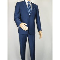 Men Suit BERLUSCONI Turkey Italian Wool 180's Single Breasted K442-12 Navy