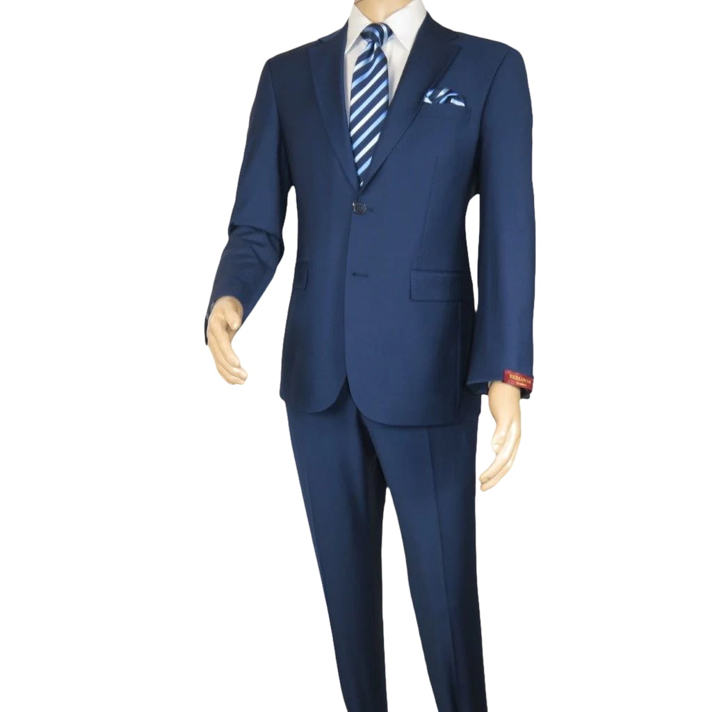 Men Suit BERLUSCONI Turkey Italian Wool 180's Single Breasted K442-12 Navy