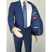 Men Suit BERLUSCONI Turkey Italian Wool 180's Single Breasted K442-12 Navy