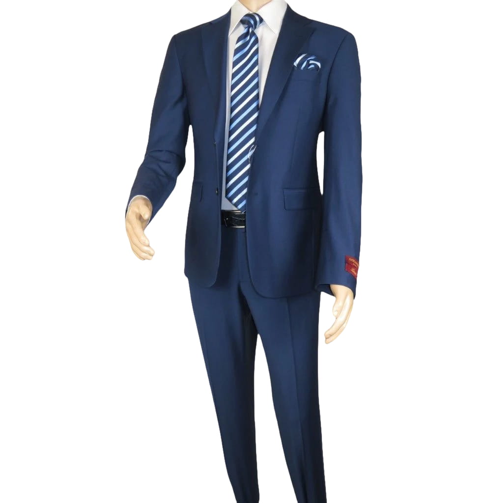 Men Suit BERLUSCONI Turkey Italian Wool 180's Single Breasted K442-12 Navy