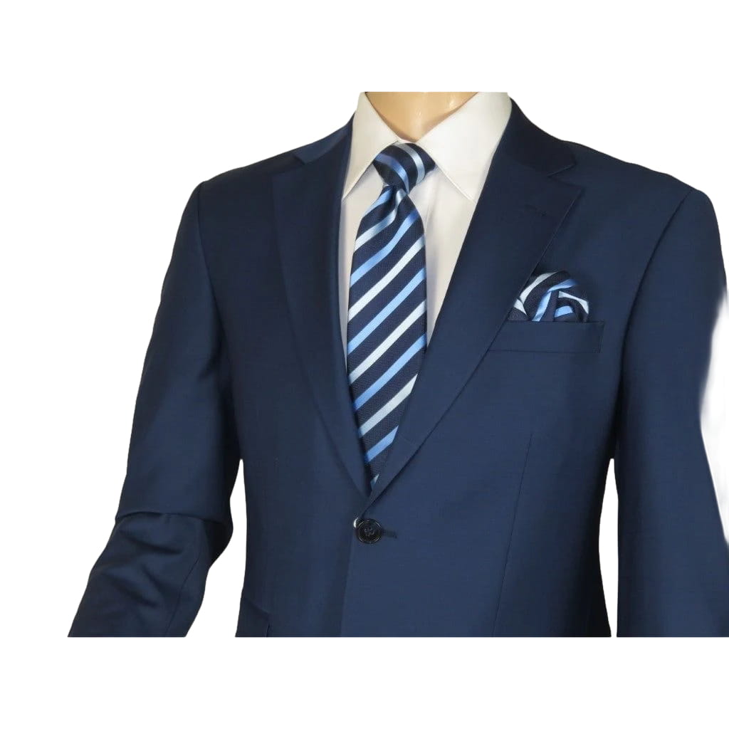 Men Suit BERLUSCONI Turkey Italian Wool 180's Single Breasted K442-12 Navy