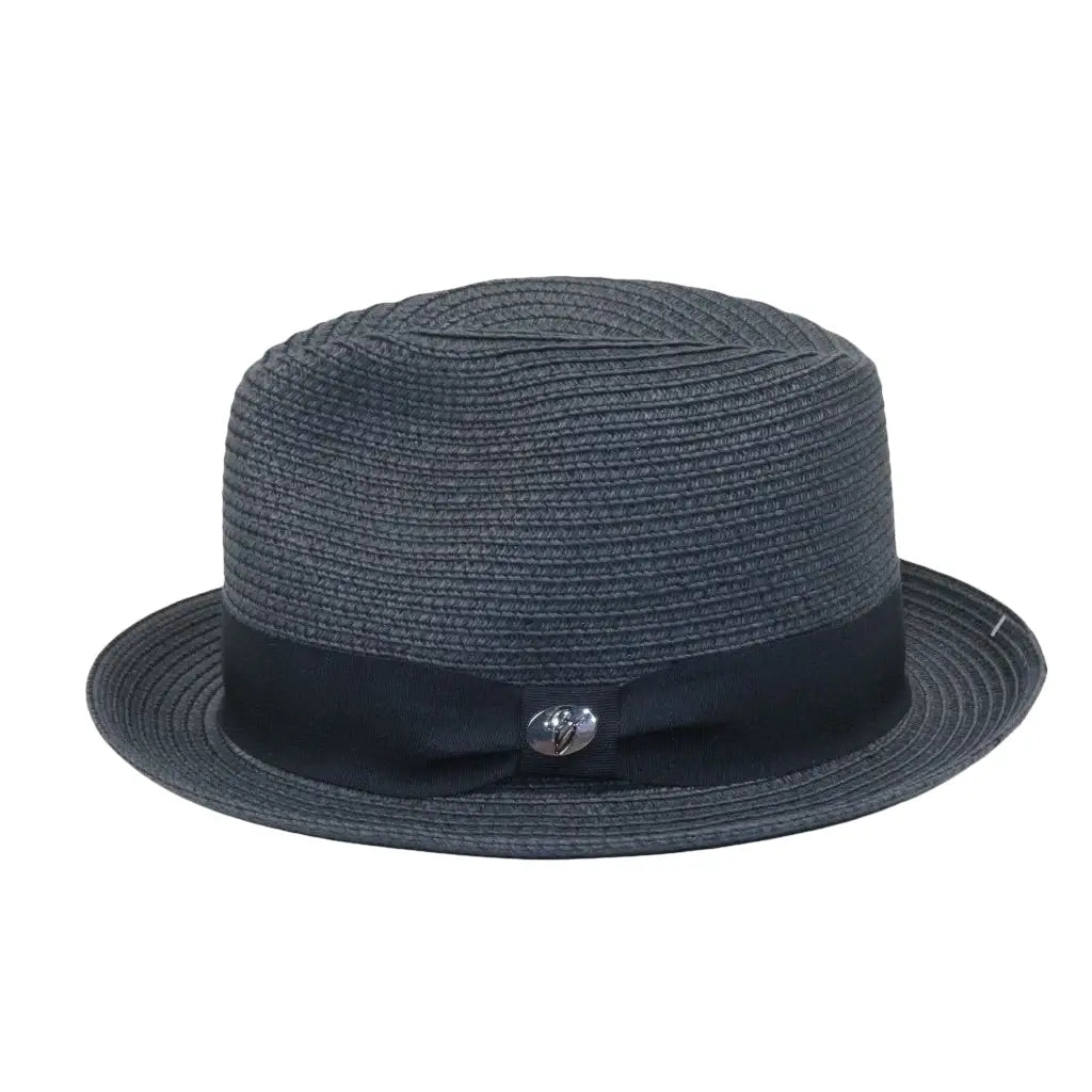Men's Bently Semi Crushable Fedora Pinch Front Briad Hat Leonardo LE232 Navy