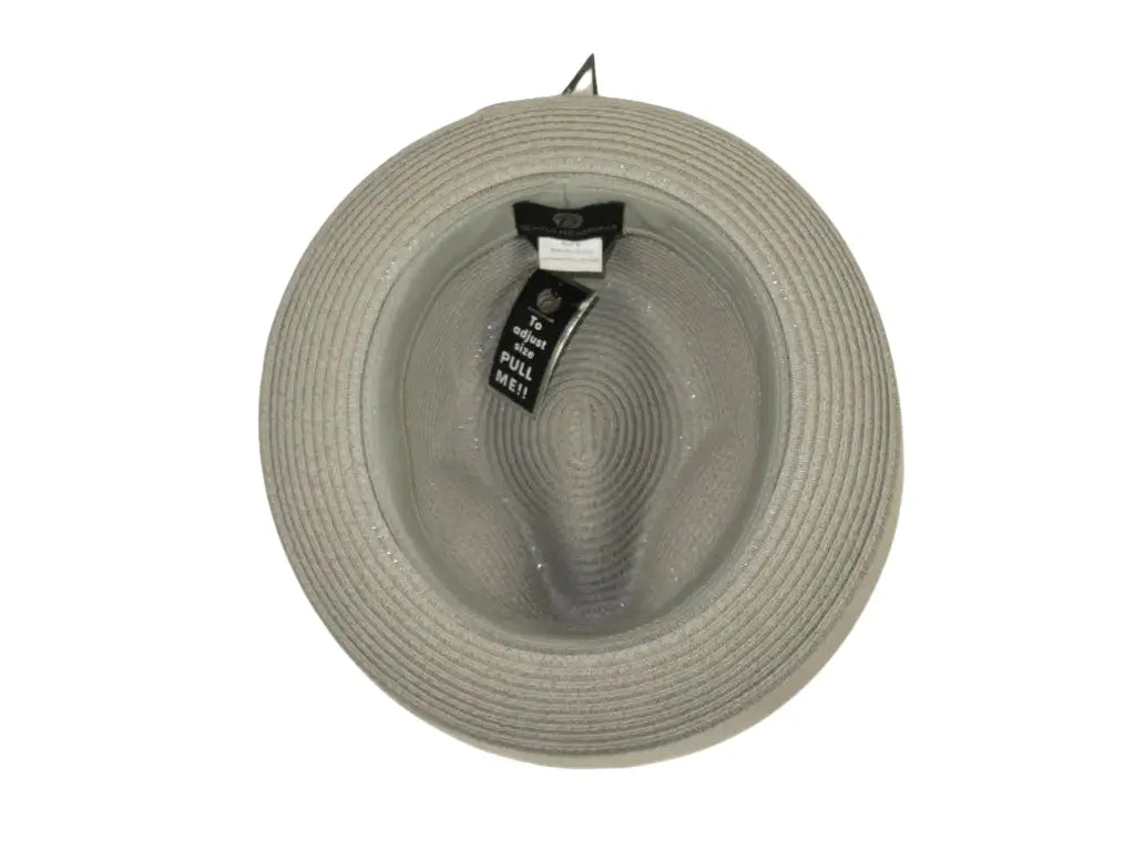 Men's Bently Semi Crushable Fedora Briad Straw Hat Leonardo LE233 Silver Gray