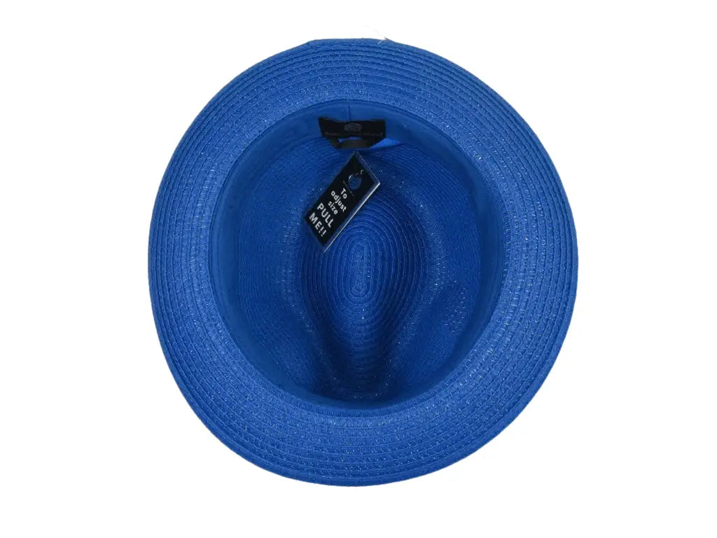 Men's Bently Semi Crushable Fedora Briad Straw Hat Leonardo LE237 Royal Blue