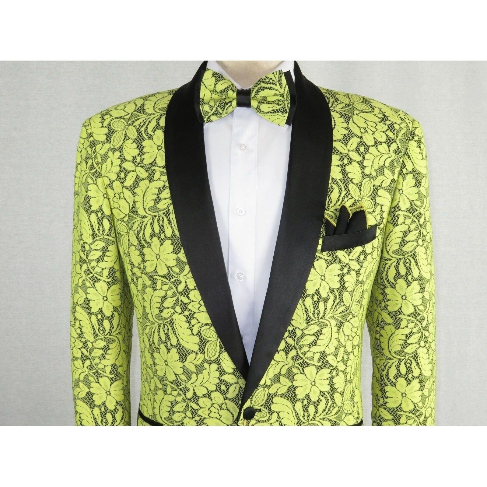 Manzini Insomnia blazer Stage Performer Formal Jacket Lace Design MZN116 Yellow - J.Valintin Men's Wear Legend - 71199