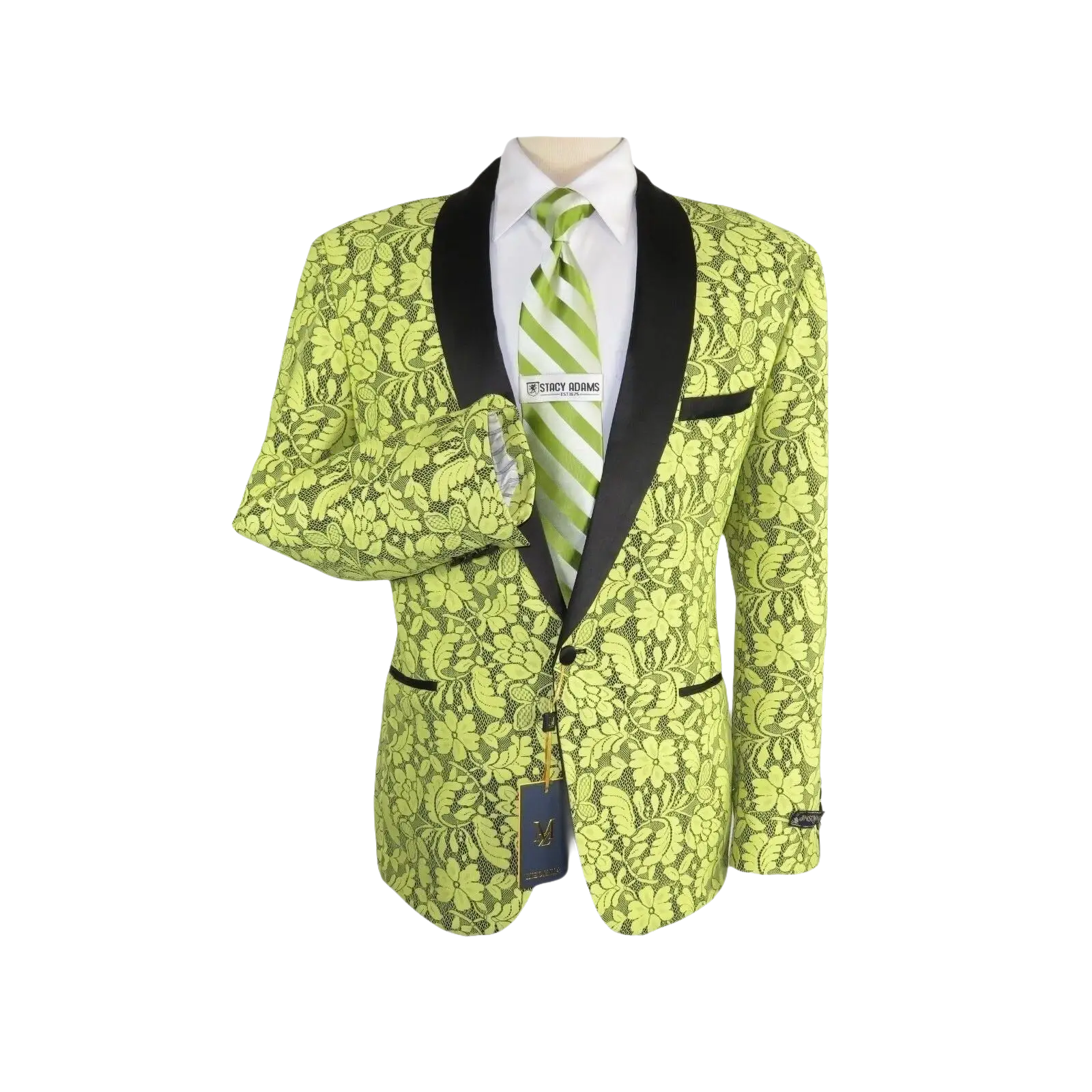 Manzini Insomnia blazer Stage Performer Formal Jacket Lace Design MZN116 Yellow - J.Valintin Men's Wear Legend - 71199