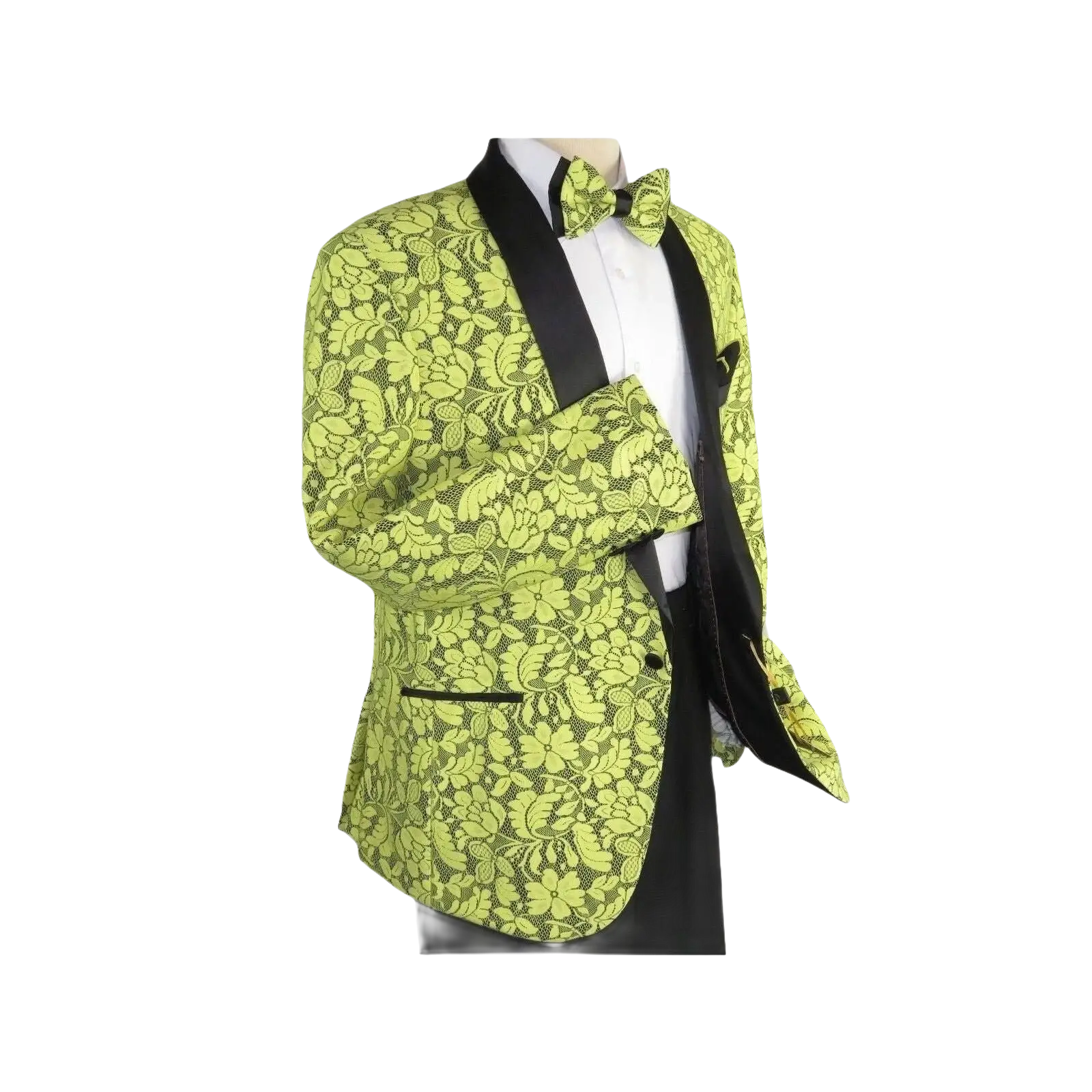 Manzini Insomnia blazer Stage Performer Formal Jacket Lace Design MZN116 Yellow - J.Valintin Men's Wear Legend - 71199