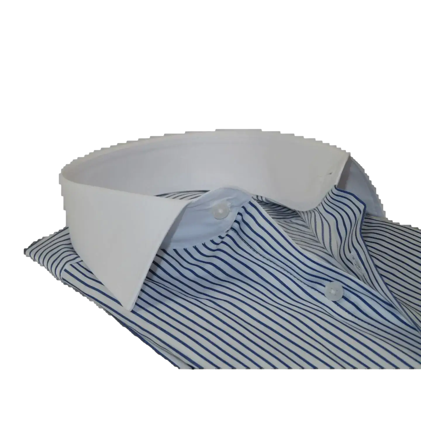 Men's Shirt MARCUZZI Turkey 100% Cotton Marc4 Navy Stripe White Collar and Cuffs
