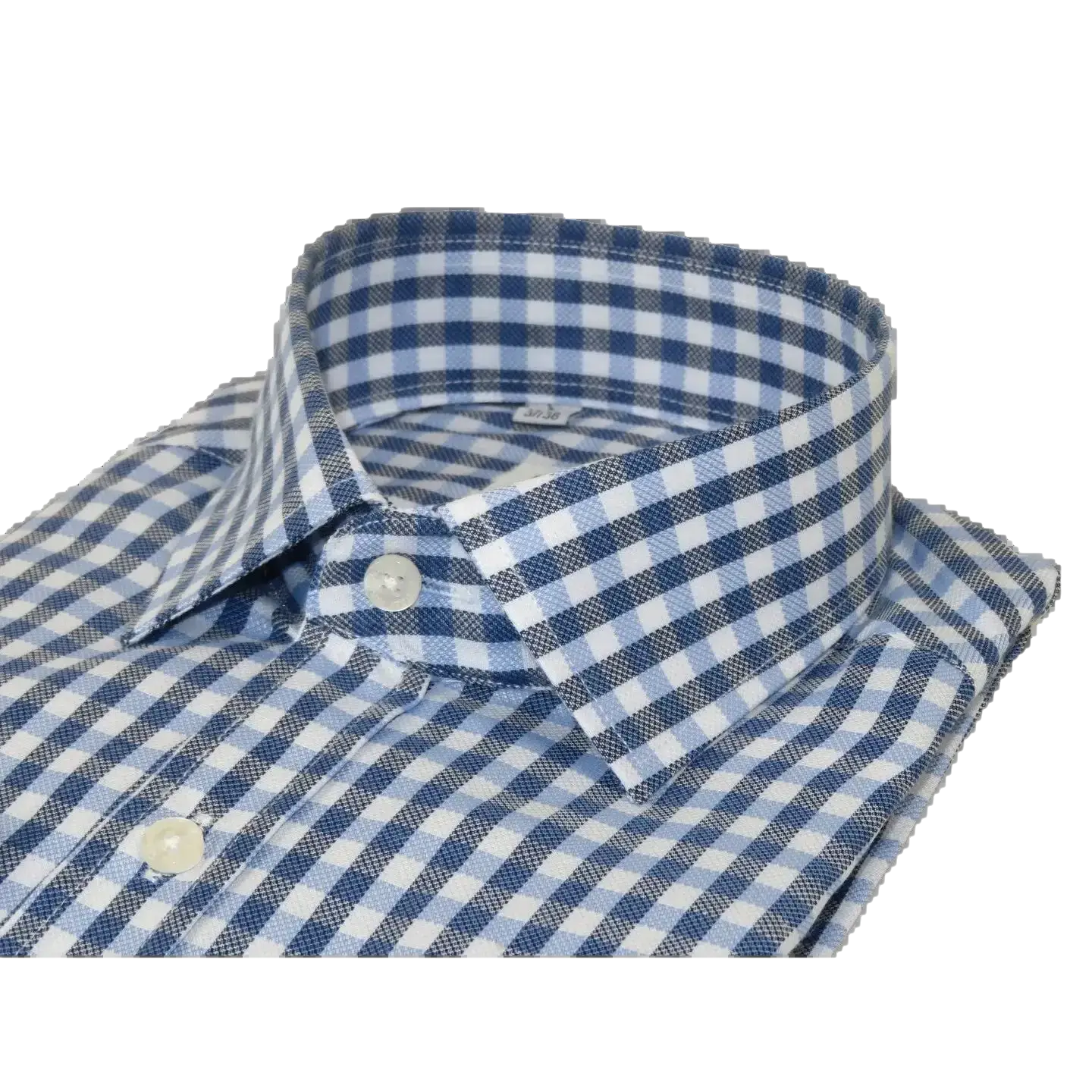 Men's Sports Dress Shirt MARCUZZI Turkey 100% Soft Cotton Marc7 Blue Checker