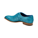 Belvedere Shoes Marte Genuine Ostrich Leg single buckle monk strap Ocean R810