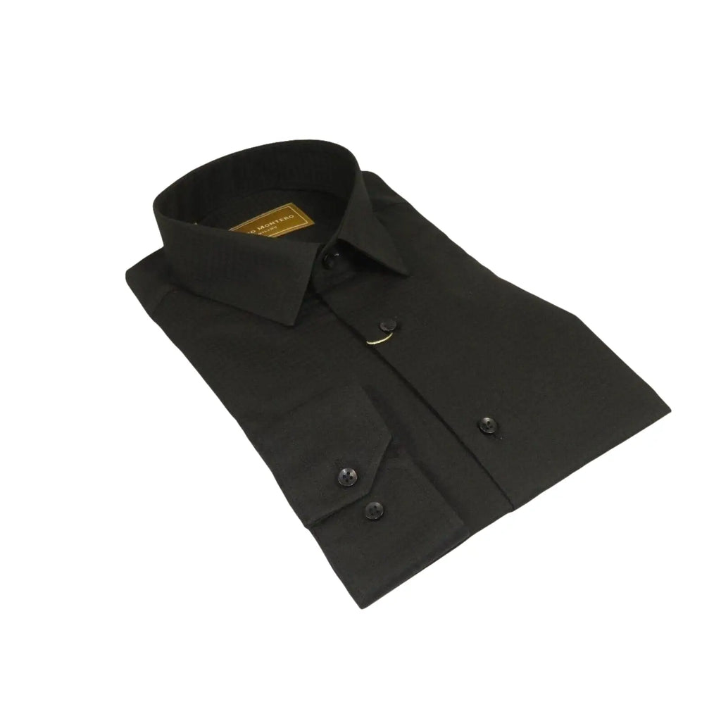 Men 100% Cotton Sport Shirt CIERO MONTERO Turkey Dress/Casual #18047 - 015 Black - J.Valintin Men's Wear Legend - 101091