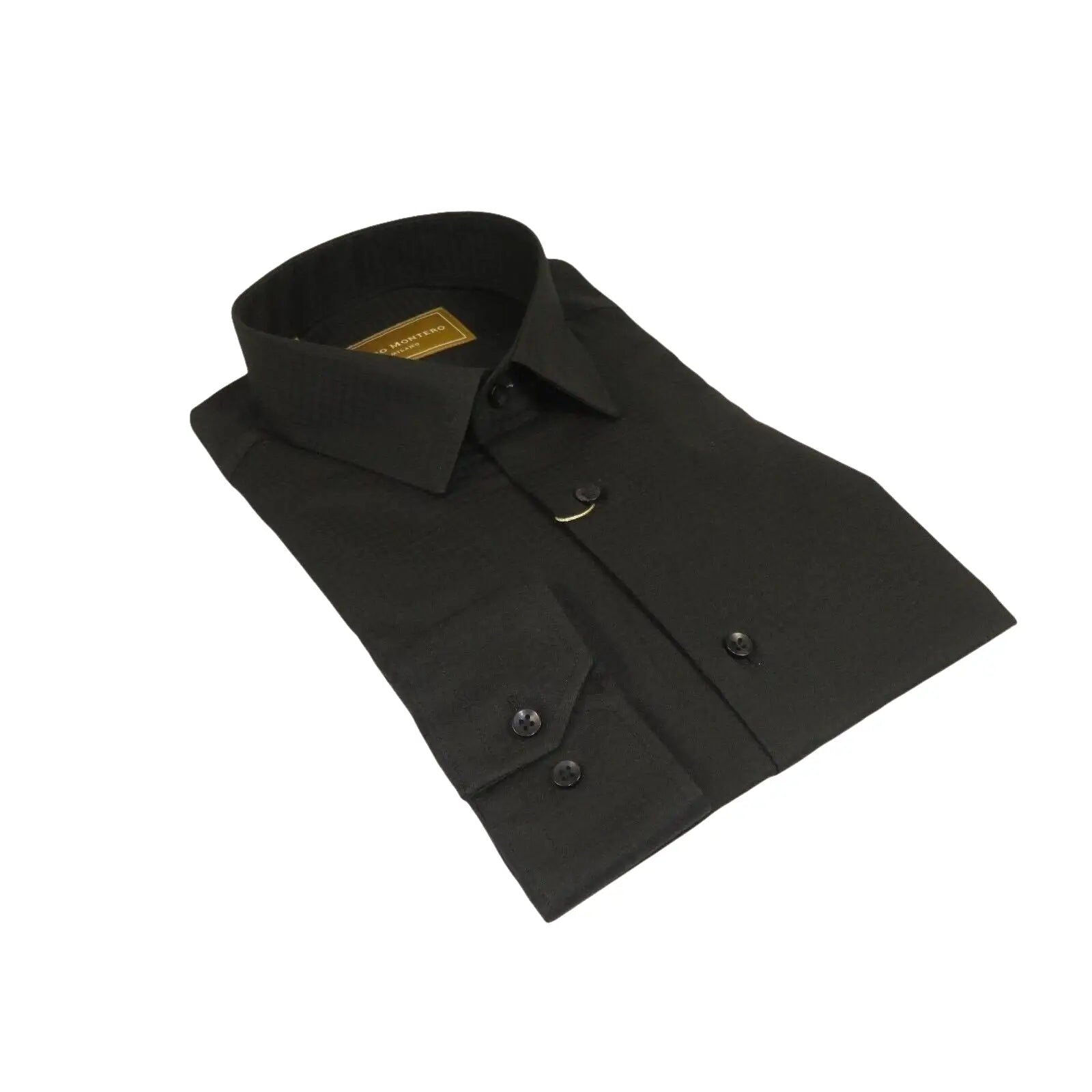 Men 100% Cotton Sport Shirt CIERO MONTERO Turkey Dress/Casual #18047 - 015 Black - J.Valintin Men's Wear Legend - 101091
